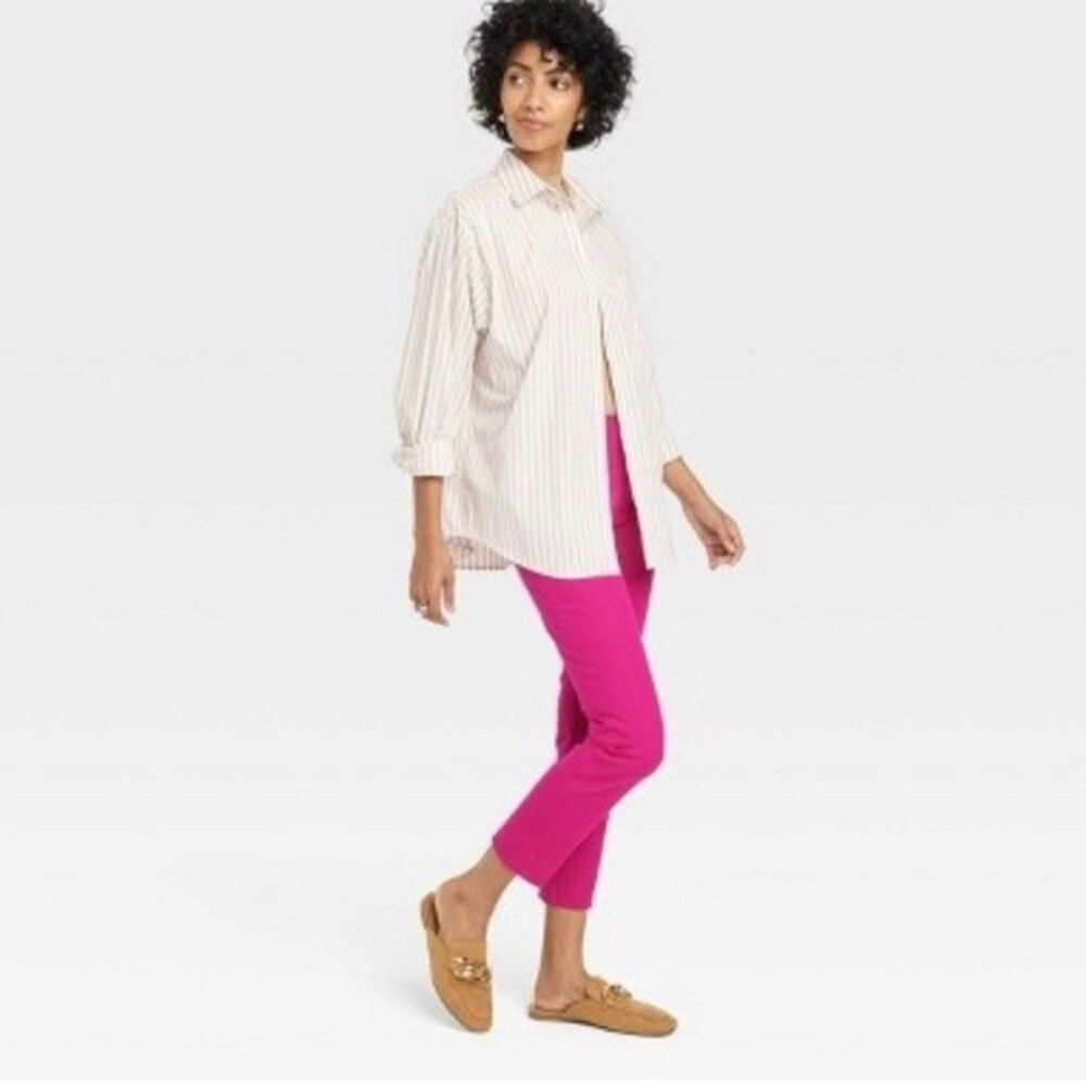 A New Day Side Zip Ankle Pants Pink Size 14W